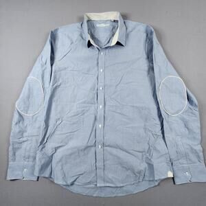 XXL Mens 7 Diamonds dress button up elbow patches long sleeve shirt 100% cotton